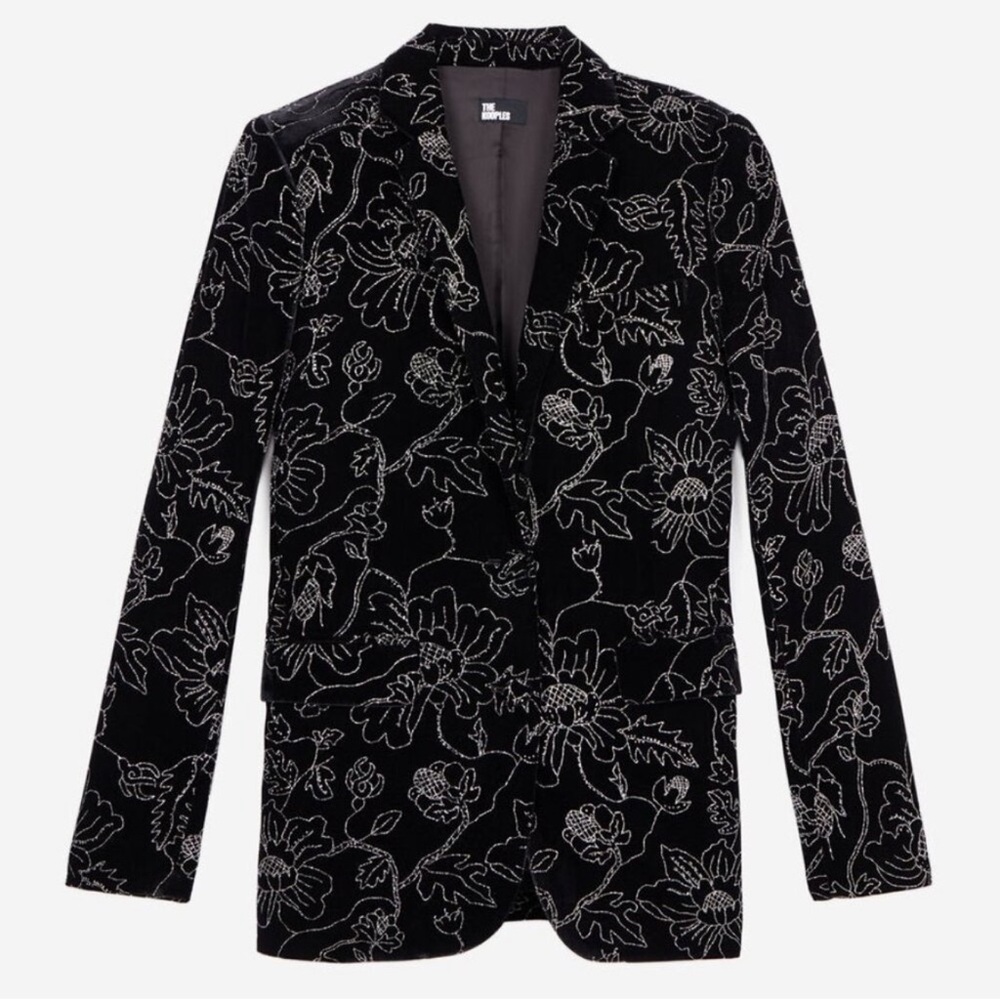 The Kooples Black Velvet Women's Blazer